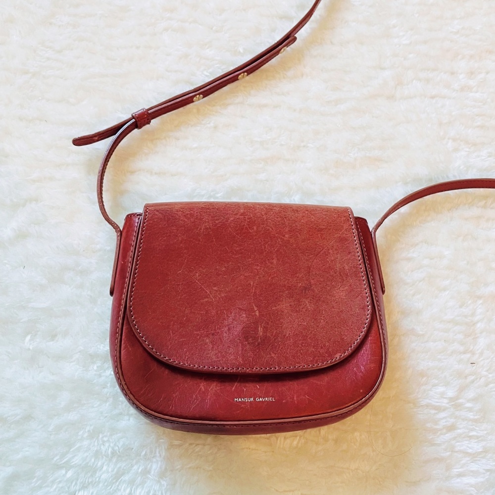 Mansur Gavriel Mini Crossbody Bag in Brandy